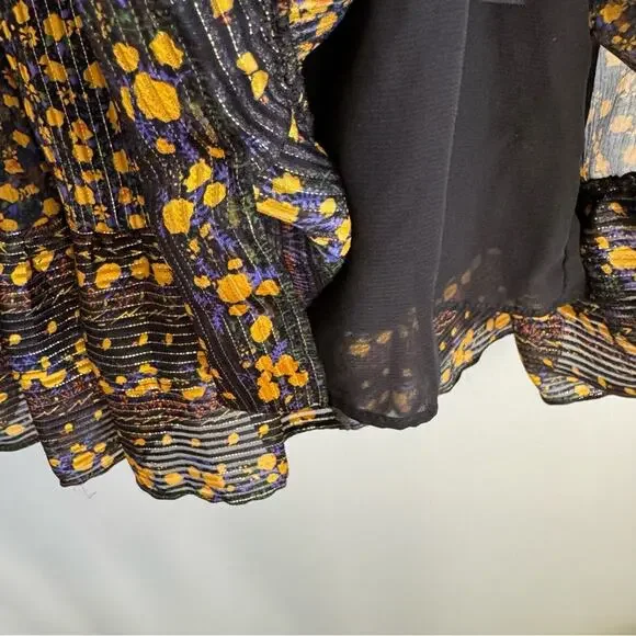 Ulla Johnson Nyssa Sleeveless Floral Silk Dress in Noir Size 0 - Picture 10 of 15